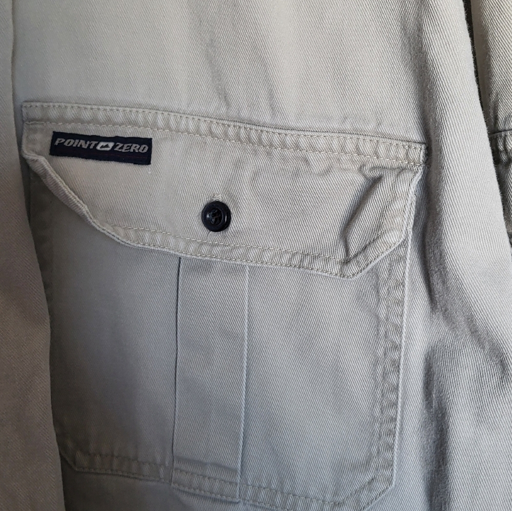 Point Zero Tan Button-Up Shirt , Size Large - Picture 4 of 6
